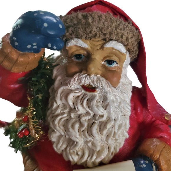 Vintage Musical Santa Clause Christmas Decor Wind Up Round Bottom 6x4 - Picture 2 of 7